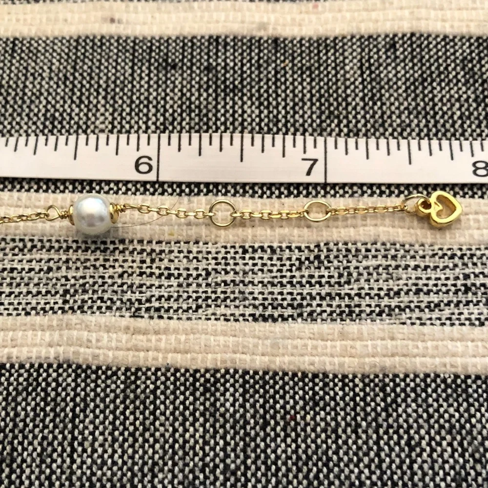 Authentic New with tag. kate spade Gold Pearl Bracelet with Heart Charm - Picture 3 of 8